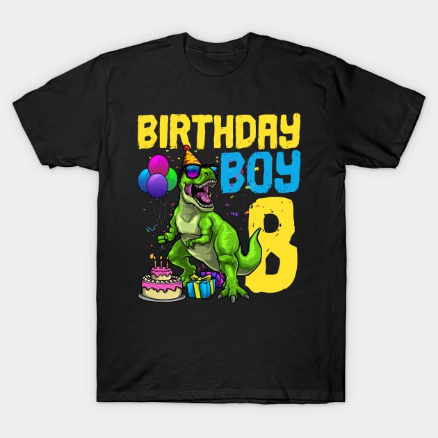 8th Birthday Dinosaur Birthday Boy T-Shirt by KAWAIITEE